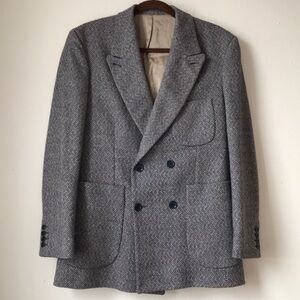 E. TAUTZ Savile Row Men's Double Breasted Blazer Jacket England Made Sz 38